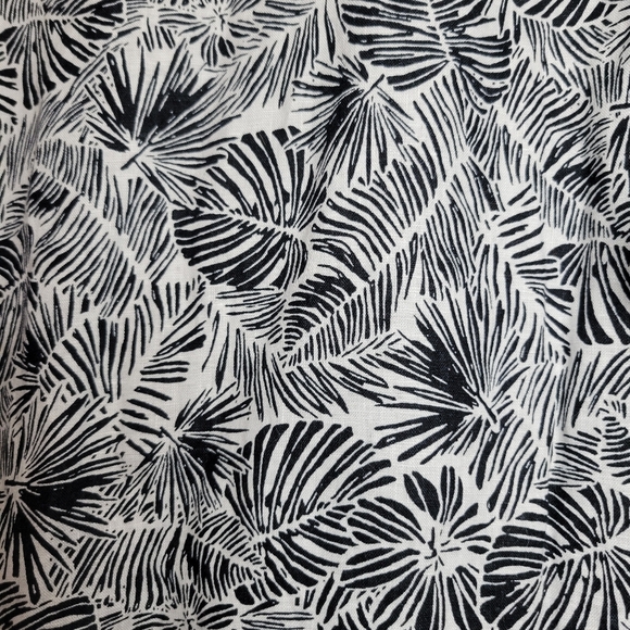 NWT Vineyard Vines Linear Palms Tunic Dress 100% Linen Black White Tassel Tie LG - Picture 11 of 16